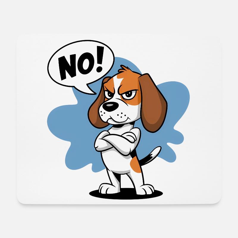 Ausdrucksstarke Beagle Cartoon Illustration - Mousepad (Querformat) - Weiß