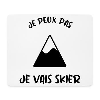 I CAN'T. SKI. SKI. RACKET. SNOW. SNOWBOARDING - Mouse Pad (horizontal) - white - Front