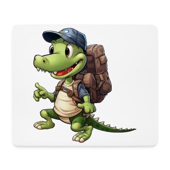 Crocodile Hiking / Mountaineering Crocodiles - Mouse Pad (horizontal) - white - Front