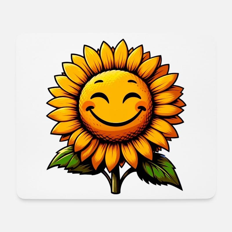 Sonnenblume - Mousepad (Querformat) - Weiß