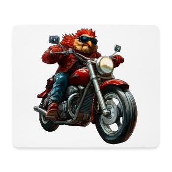 Chickens Motorcycle - Mouse Pad (horizontal) - white - Front