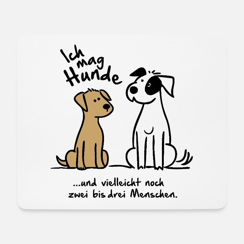 Ich mag Hunde und... - Mousepad (Querformat) - Weiß