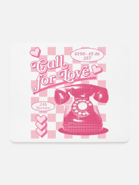 Call for Love Hotline Ästhetik - Mousepad (Querformat) - Weiß