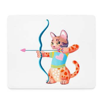Blauherz-Bogenschützen-Katze - Mousepad (Querformat) - Weiß - Vorne