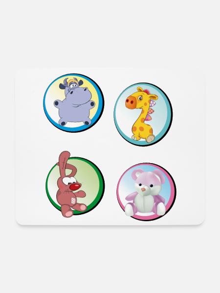 Spielzeug Teddy Hippo Hasi - Mousepad (Querformat) - Weiß