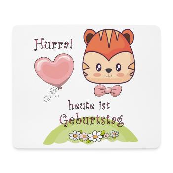 Hurra, heute ist Geburtstag Happy Birthday - Mousepad (Querformat) - Weiß - Vorne