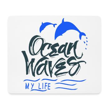 Ocean Delfine - Mousepad (Querformat) - Weiß - Vorne