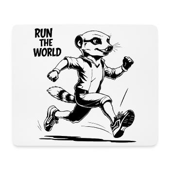 Erdmännchen, rennend - Mousepad (Querformat) - Weiß - Vorne