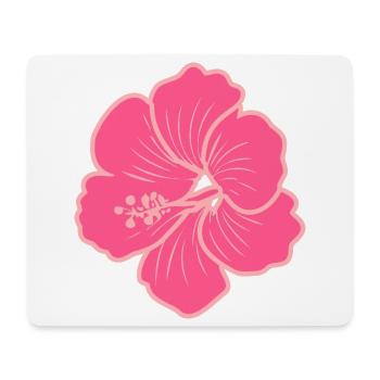 Hibiskus Blume – Y2K Pink Retro Neon Style - Mousepad (Querformat) - Weiß - Vorne