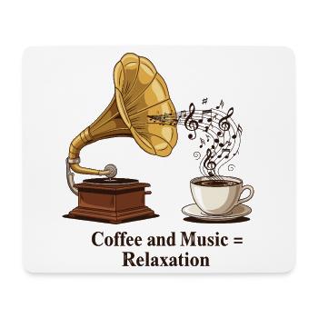 Coffee and Music = Relaxation - Mousepad (Querformat) - Weiß - Vorne
