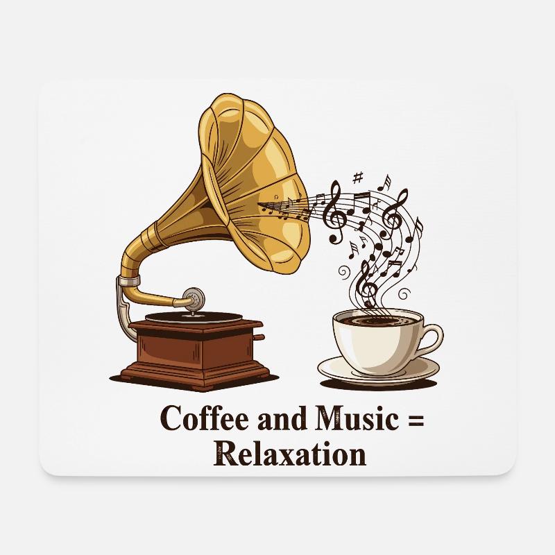 Coffee and Music = Relaxation - Mouse Pad (horizontal) - white