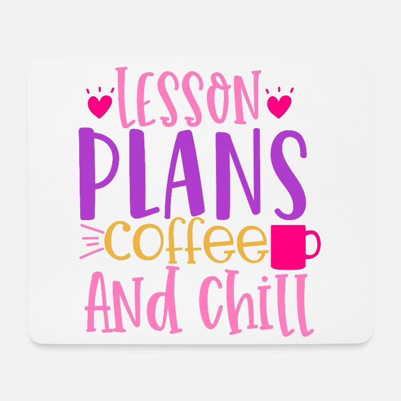 Unterrichtspläne, Kaffee und Entspannung - Mousepad (Querformat) - Weiß