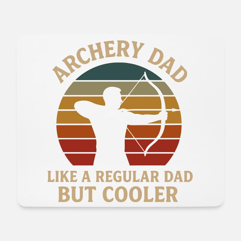 Bogenschießen Papa Retro Sonnenuntergang Design - Mousepad (Querformat) - Weiß