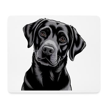 Black Labrador Portrait - Mouse Pad (horizontal) - white - Front