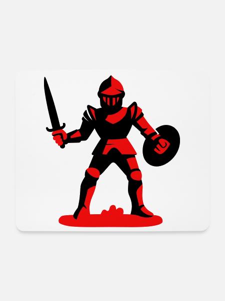 Roter Ritter - Mousepad (Querformat) - Weiß