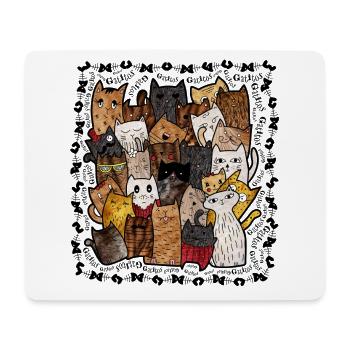 Cats V1COLOR - Mouse Pad (horizontal) - white - Front