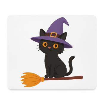 Witch on a Broom - Mouse Pad (horizontal) - white - Front