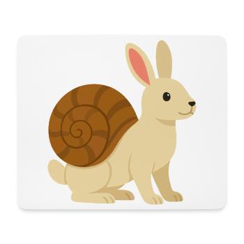 Lapin Escargot tout mignon - Tapis de souris (format paysage) - blanc - Devant