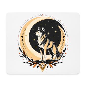 Boho Wolf - Mouse Pad (horizontal) - white - Front