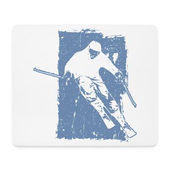 Skifahrer Winter Sport Grunge Design - Mousepad (Querformat) - Weiß - Vorne