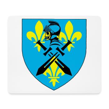 Schwarzer Ritter und mittelalterliches Wappen - Mousepad (Querformat) - Weiß - Vorne