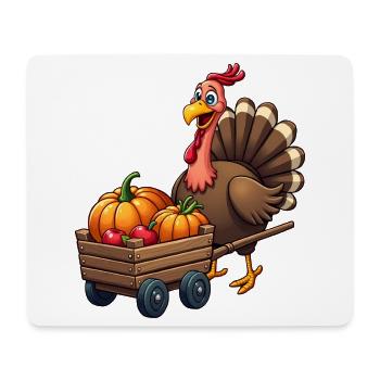 Thanksgiving Drôle Dinde de Thanksgiving - Tapis de souris (format paysage) - blanc - Devant