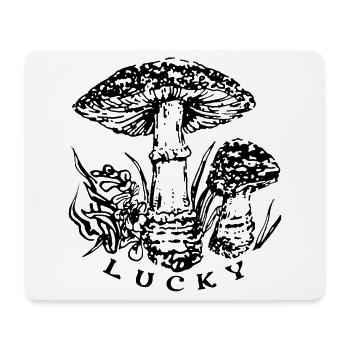 GLÜCKLICH - Mousepad (Querformat) - Weiß - Vorne