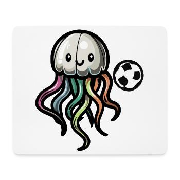 Qualle Fußball Comic - Mousepad (Querformat) - Weiß - Vorne