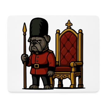 Bulldog Königliche Garde mit Thron Britische Karikatur - Mousepad (Querformat) - Weiß - Vorne