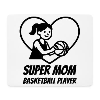 Super Mama Basketballerin – Herz Design - Mousepad (Querformat) - Weiß - Vorne