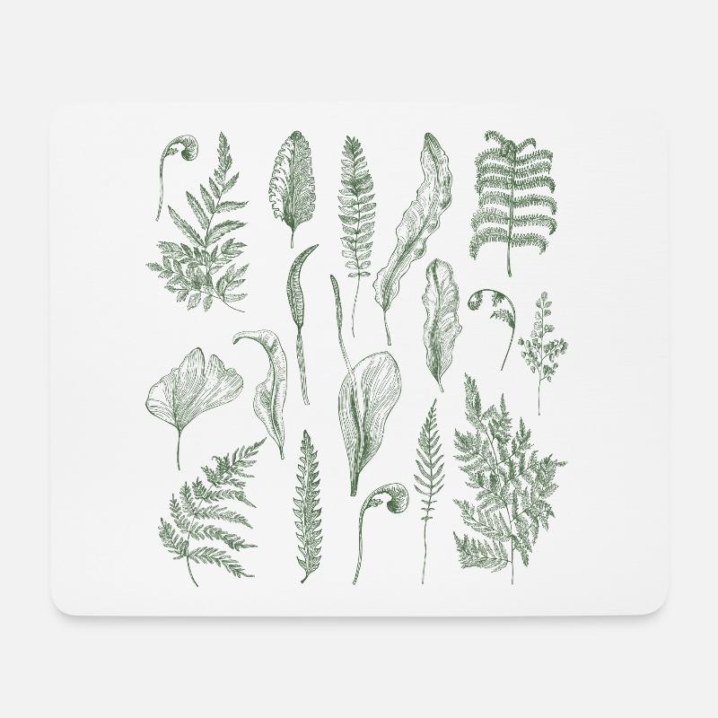 Vintage Fern Cottagecore - Mousepad (Querformat) - Weiß