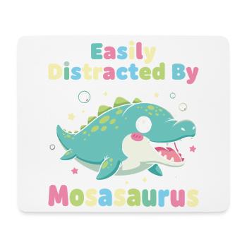 Kawaii leicht von Mosasaurus abgelenkt - Mousepad (Querformat) - Weiß - Vorne