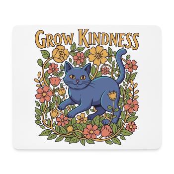 Couronne de fleurs bleues de chat Grow Kindness - Tapis de souris (format paysage) - blanc - Devant