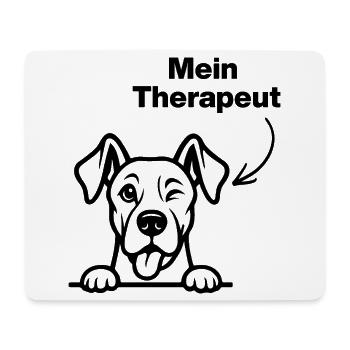 DER HUND MEIN THERAPEUT, HUNDE! 🐶 DOGLOVER PFOTE - Mousepad (Querformat) - Weiß - Vorne