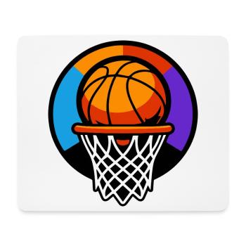 Basketball Hoop Ball Icon Graphic - Mouse Pad (horizontal) - white - Front