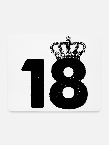 18 Krone - Mousepad (Querformat) - Weiß