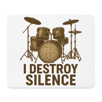 I Destroy Silence – Geschenk für Schlagzeuger - Mousepad (Querformat) - Weiß - Vorne
