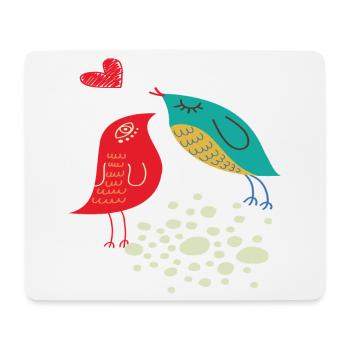 birds in love - Mouse Pad (horizontal) - white - Front