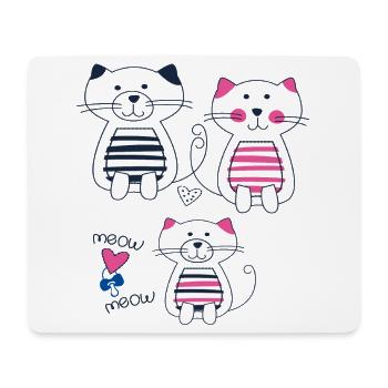Cats in striped look - Mouse Pad (horizontal) - white - Front