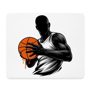 Basketball Spieler mit Ball  - Mousepad (Querformat) - Weiß - Vorne