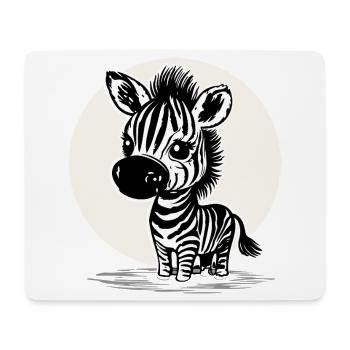 Zèbre mignon – Motif d’animal mignon - Tapis de souris (format paysage) - blanc - Devant