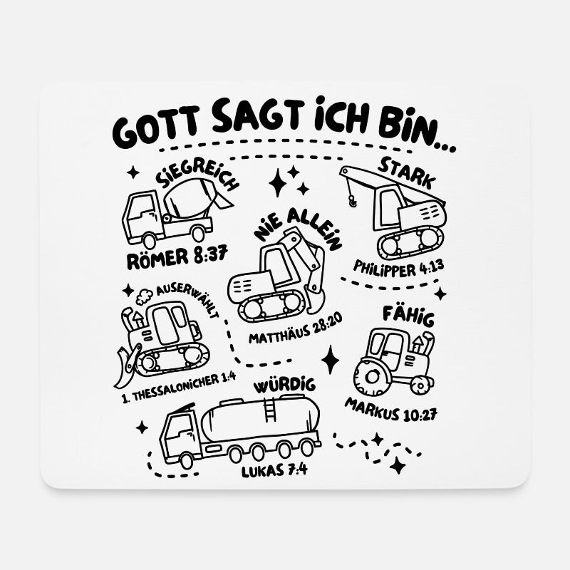 Gott sagt: Ich bin – Identität in Christus - Mousepad (Querformat) - Weiß