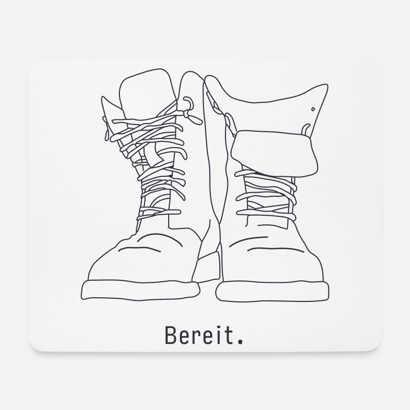 Bereit - Mousepad (Querformat) - Weiß