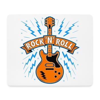 Bannière Rock’N’Roll avec guitare - Tapis de souris (format paysage) - blanc - Devant