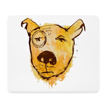 Wasserfarbenhund mit Monokel - Mousepad (Querformat) - Weiß - Vorne