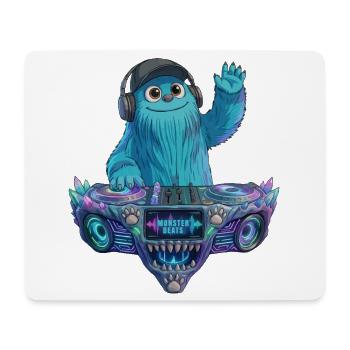 DJ Fluffo - Monster Beats - Fluffonster Design - Mousepad (Querformat) - Weiß - Vorne