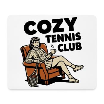 Cozy Tennis Club, Stylish Tennis Fan Pullover Hoodie - Mouse Pad (horizontal) - white - Front
