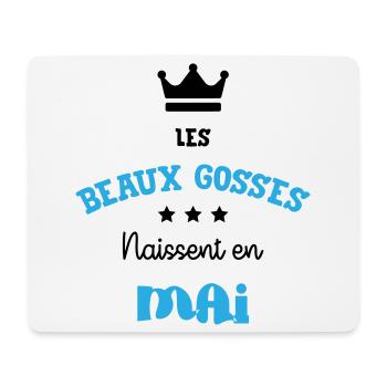 Cadeau naissance bébé garçon Mai Beaux Gosses BG - Tapis de souris (format paysage) - blanc - Devant