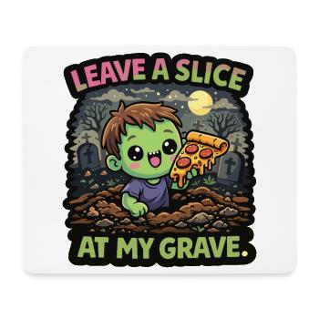 Zombie avec une part de pizza au cimetière - Tapis de souris (format paysage) - blanc - Devant