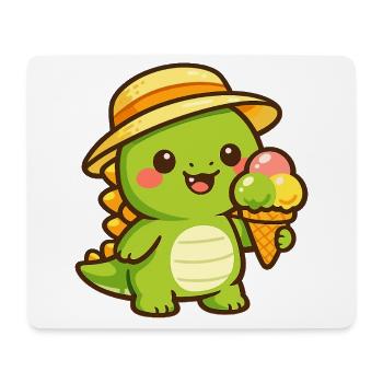 Petite aventure de glace Dino - Tapis de souris (format paysage) - blanc - Devant